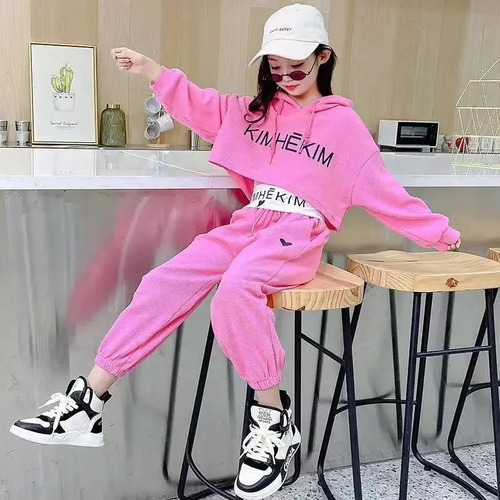 Conjunto De Sudadera Y Pantalones Con Capucha Y Estampado De