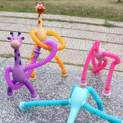 Kit 4 Jirafas Pop It Juguetes Fidget De Tubo Elástico