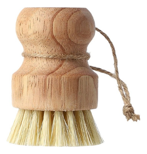 Cepillo Palm Pot Brush De Bambú Para Fregar Platos, Cepillo