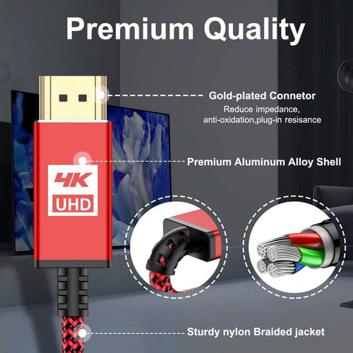 Avibrex Cable Hdmi 4k De 5.2 Ft, Hdmi 2.0 De Alta Velocidad