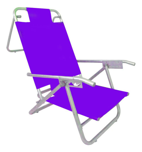 Reposera Sillon 5 Posiciones Aluminio Silla Baja Playa