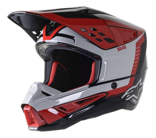 Capacete Alpinestars Sm5 Beam Preto/vermelho Promoção