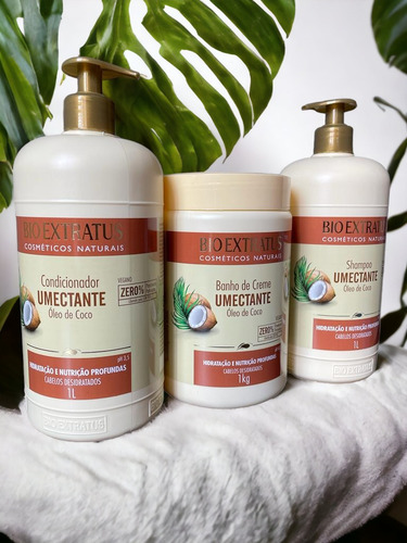 Kit 1 Shampoo 1 Condicionador 1 Banho De Creme 1l