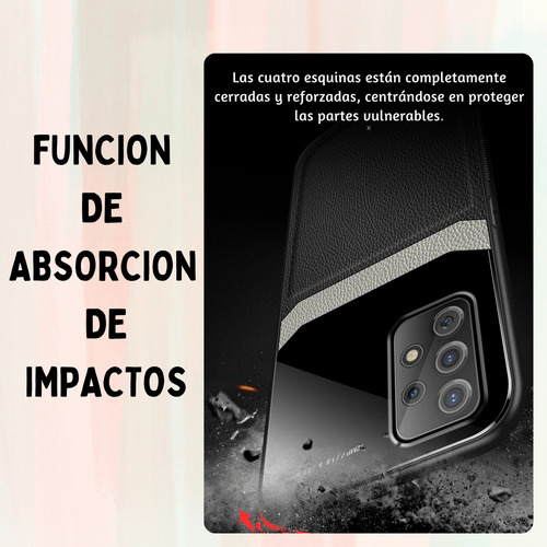Funda Para Galaxy A72 Con Mica Varios Modelos Antigolpes Negro Delicate