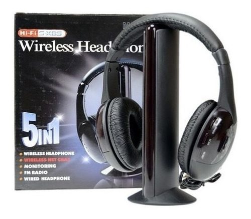 Auriculares Inalámbrico Hifi 5 En 1 Radio Fm Micrófono Tv Pc