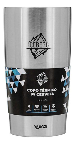 Copo Térmico Iceberg Inox 600 Ml Prata - Yangzi