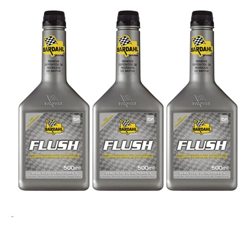 Kit 3 Aditivo Limpeza Motor Carter Bardahl Flush 500ml