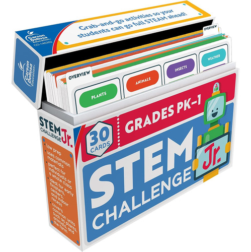 Carson Dellosa Stem Challenge, Jr. Kit De Tarjetas De Aprend