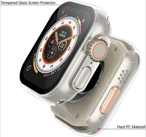 Vidrio + Funda Para Apple Watch Ultra 2 Carcasa De 49mm Par