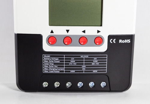 Imagen 5 de 8 de Regulador De Carga Para Paneles Solares Mppt 20a 12v 24v