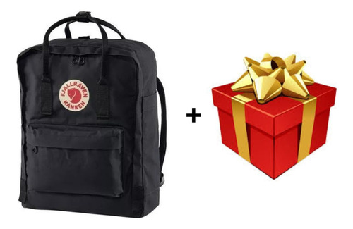 Mochila Fjallraven Kanken Medium 16 L Sueca Negro + Regalo