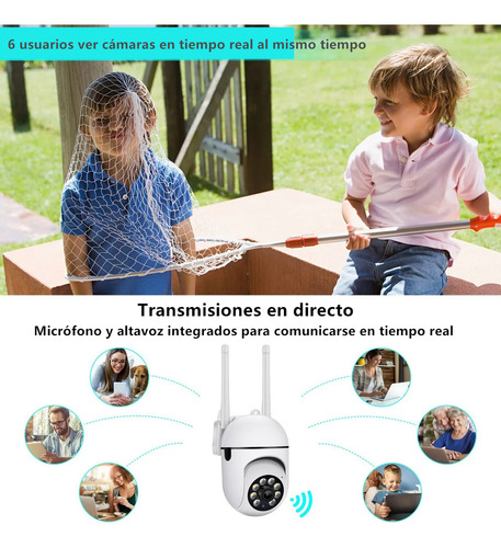 Xinshi Cámara De Seguridad Wifi Hd 1080p Foco 360° Interior Con Resolución 2mp Visión Nocturna Incluida Audio Bidireccional Color Blanco Camaras De Seguridad Exterior