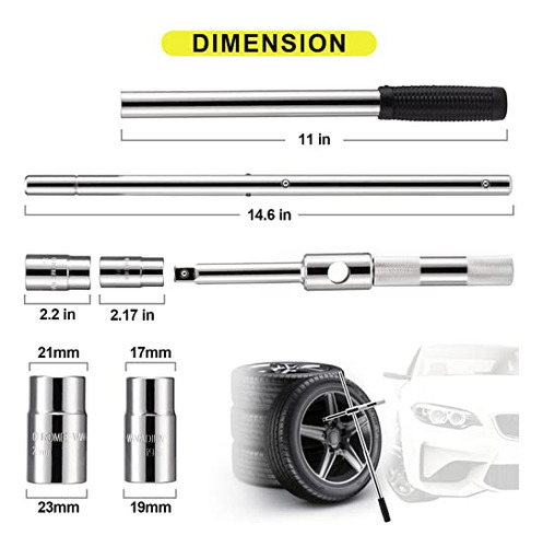 Llave Extendida Para Tuercas De Llanta Llave De 4 Vias