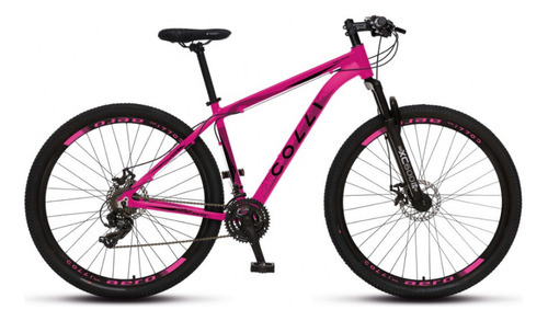 Bicicleta Colli Aro 29 Atalanta Alumínio Freio A Disco Cor Rosa Neon