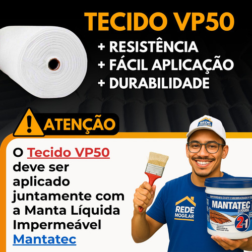 Tecido Vp50 Bidim Mantatec Original 500m2 Telhados Manta