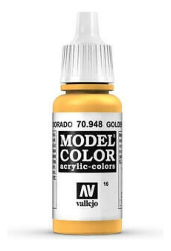 Vallejo Model Color 17ml Pintura Acrílica Color 16 Amarillo Dorado 70.948