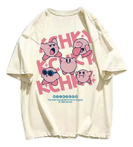 Playera De Manga Corta Con Estampado Casual De Corte Kirby