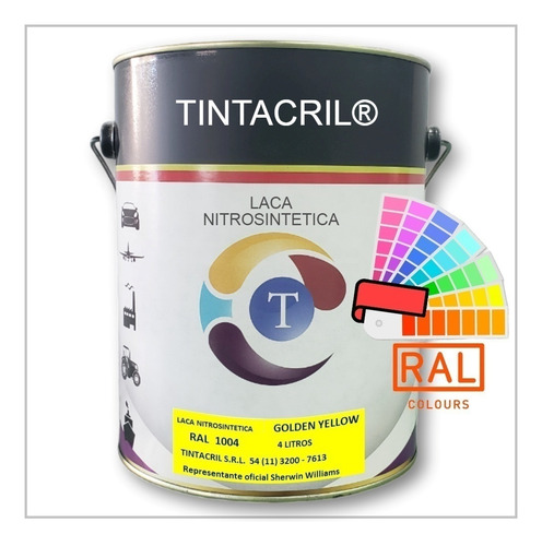 Laca Nitro Ral 1004 X 4 Lts. Amarillo Oro Brillante