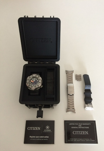 Relógio Citizen Bn7020 + Pulseira Titânio - Autozilla 1000m