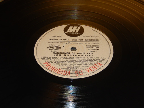 Canciones De Amor Con Los Nocturnos Lp De 1981 Okm Impecable (Usado)