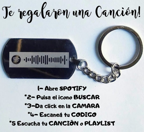 Llavero Spotify Qr Acero Quirurgico- Dedicatoria Incluida