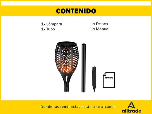 Imagen 8 de 10 de Farol Solar Exterior Led Fuego Calida Aplique Pared Jardin