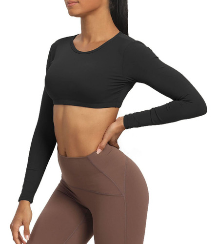 Top Corto De Manga Larga Para Mujer Clarissa Camiseta Corta