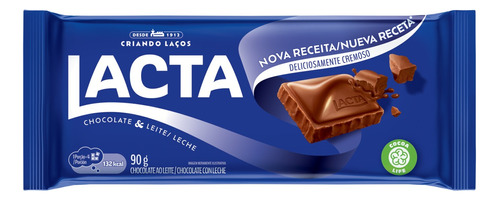 Chocolate Tamanho Família Lacta Mondelez  pacote 90 g