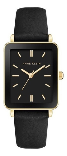 Reloj Mujer Anne Klein Correa De Piel 27 Mm Ak/3702bkbk Color de la correa Negro Color del bisel Negro Color del fondo Negro