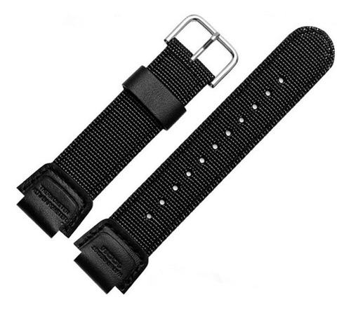 Pulseira De Nylon Compatível Relógio Casio Mrw-200h / W-800h Cor Preta