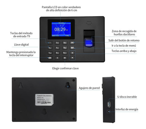 Reloj Checador Huella Biométrico Digital Memoria Internet