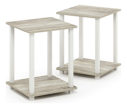 Furinno Simplistic Juego De 2 Mesas Auxiliares Color Roble