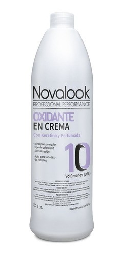 Oxidante En Crema Novalook Con Keratina 10 Volumenes 1 Litro