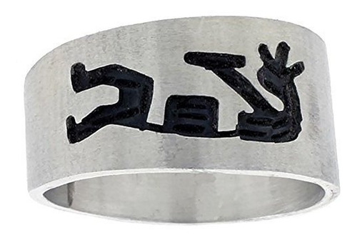 Anillo Kokopelli De Plata De Ley Con Diseño Nativo Americano