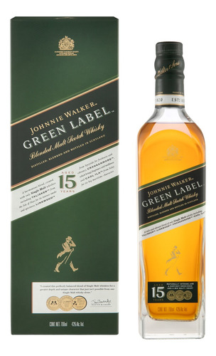Imagen 2 de 5 de Johnnie Walker Green Label Blended Scotch 15 escocés 700 mL