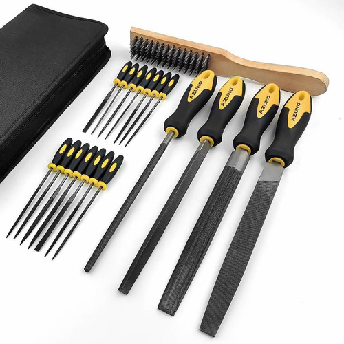 Azuno 19pcs Metal File Set In Premium Grade T12 Drop Forged 