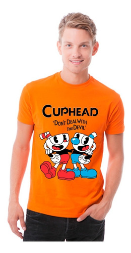 Polera Manga Corta Adultos/jóvenes/niños Hermanos Cuphead