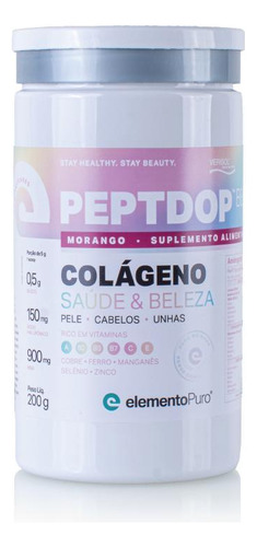 Suplemento Alimentar Peptdop Beauty - 200g Morango