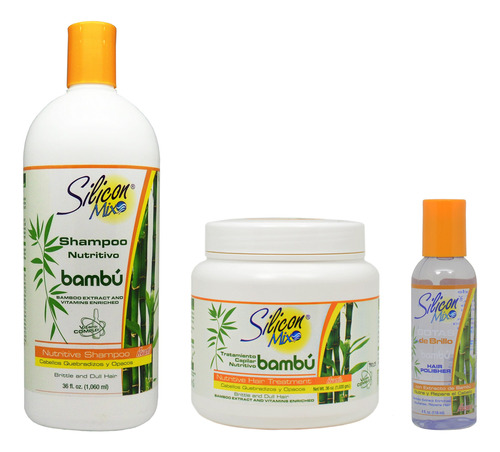 Silicon Mix Bambu Shampoo & Treatment 36oz & Pulidor 4oz  S.