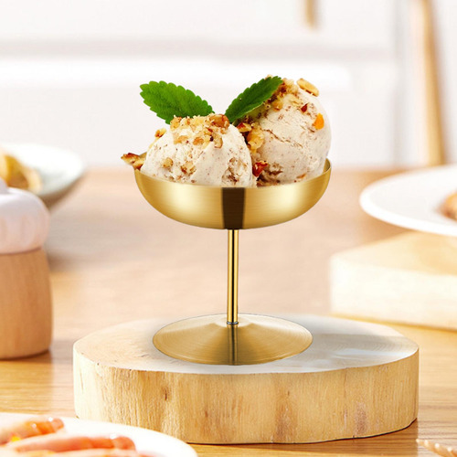 Tazón De Helado De Acero Inoxidable Postre 150 Ml Dorado