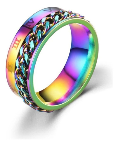Anillo Cadena Giratoria Y Números Romanos Antiestrés