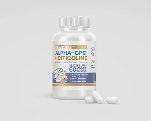 Alpha Gpc + Citicoline 60 Cap, Frmula Concentrada De 1600 Mg