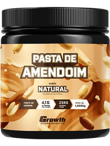 Pasta De Amendoim Integral 1 Kg Growth Supplements