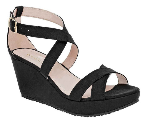 Sandalia Tacon Mujer Fratta Negro 071-412