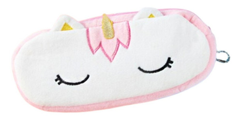 Kawaii Unicornio Estuche Lapicera Peluche Color Rosa