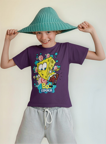 Polera Infantil Bob Esponja 100% Algodón, Calzones Rotos