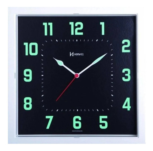 Herweg 660036 283 reloj de pared fluorescente cuadrado