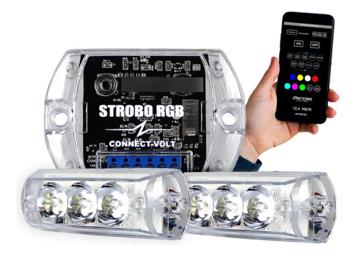 Kit 2 Strobo Rbg Connect Volt Zendel + Central Bluetooth App