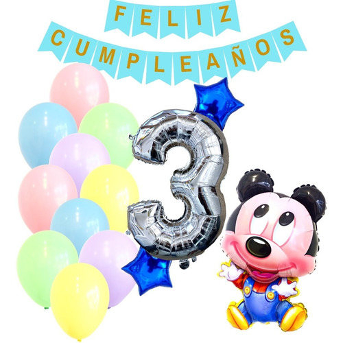 Combo Kit Globos Mickey Mouse Bebe