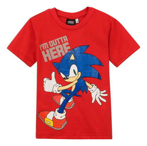 Remera  Niño Algodon Estampada Sonic Edgehog